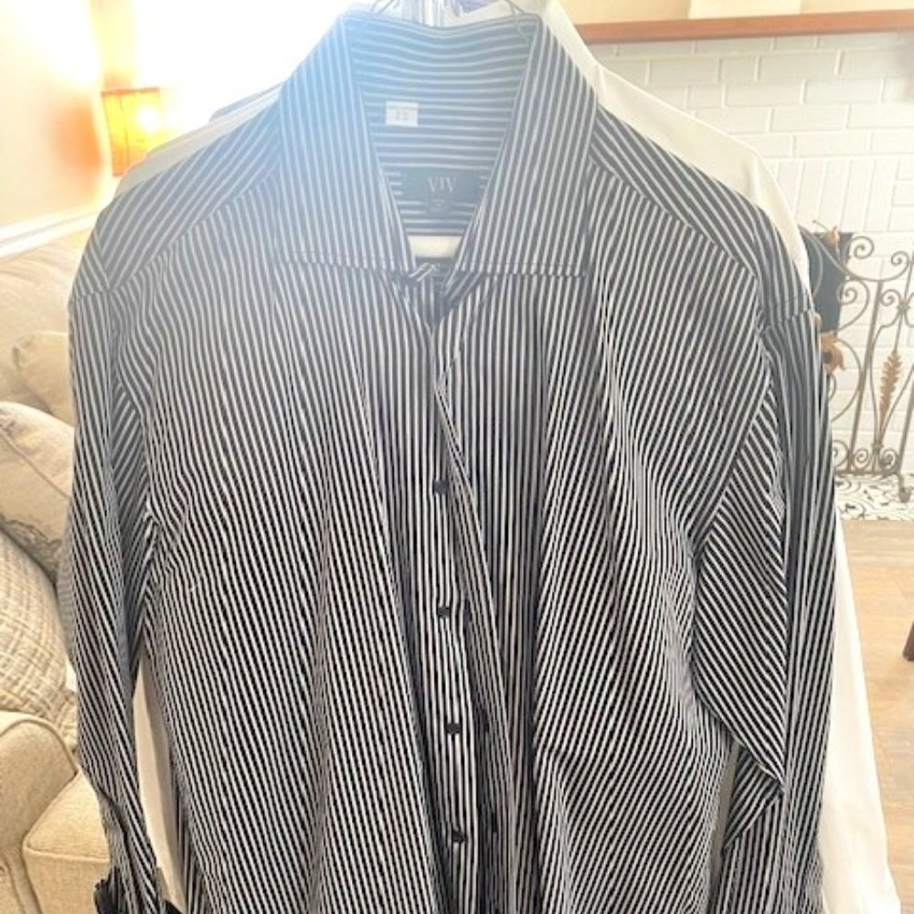 Viv	Mens grey & black long sleeve button down shirt